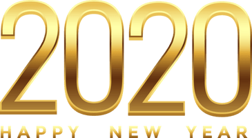 New Year 2020 Text Font Line For Happy Countdown - Free PNG