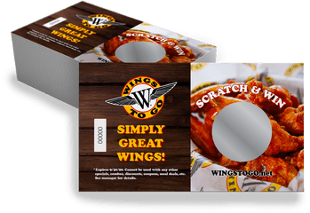 Custom Scratch Off Printing - Highest Rated Lowest Pricing Wings To Go Png