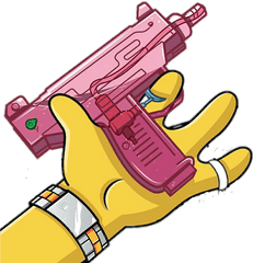 Yellow Bartsimpson Pistola - Bart Simpson Holding A Gun Png