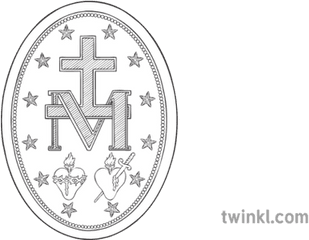 Miraculous Medal Back Mary Catholicism - Back Of Miraculous Medal Png