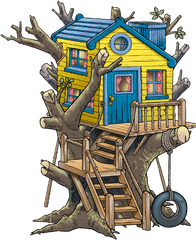 Treehouse Genies - Tree Of House In Cartoon Png