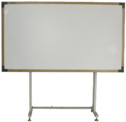 Golden Frame With Mobile Floor Stand Whiteboard - Frame With Stand Png