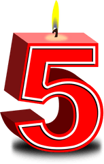 Number 5 Download Transparent Png Image - 5th Birthday Candle Png