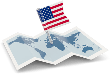 Flag Pin With Map Illustration Of United States - Flag Malaysia Map Icon Png