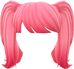 Pigtails - Pink Anime Hair Png