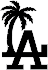 Black And White Palm Tree Logo - La Dodgers Palm Tree Png