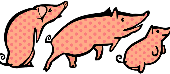 Pigs Polka Dots Animals - Domestic Pig Png