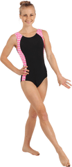 Neon Pink Hearts Tank Leotard - Gymnast Png