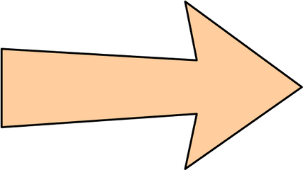 Orange Arrow With Thin Outline Clip Art - Outline Of An Arrow Png