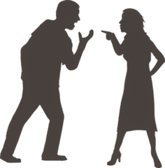 Silhouette Of People Yelling Png Image - Relationship Fighting Couple