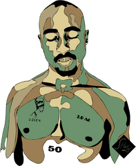 Clipart Royalty Free Library Pin By Ana - Drawing Rapper Tupac Png