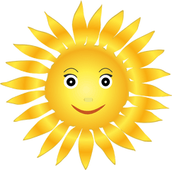 Free Clip Art Smiling Sun - Smiley Sun Png