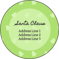 Subtle Christmas Pattern Address Labels - Circle Png