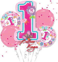 Birthday Girl Png Picture - First Birthday Balloons Png