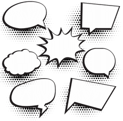 Speech Bubbles With Halftone Dot - BalÃ£o De Fala Png