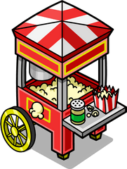 Download Popcorn Cart Sprite 002 - Popcorn Cart Clipart Png Transparent Popcorn Machine Clipart