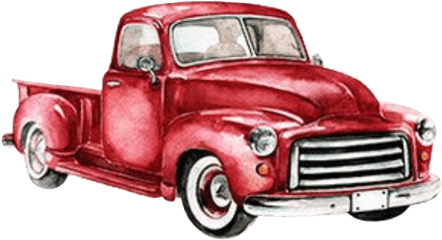 Watercolor Vintage Truck Red Pickup - Transparent Vintage Truck Png