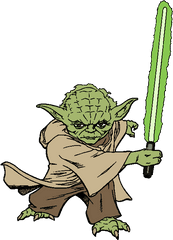 Free Star Wars Clip Art Clipart - Star Wars Yoda Art Png Yoda With Lightsaber Drawing