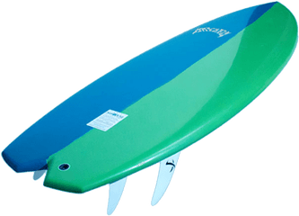 Blue Green Surfboard Lost Transparent - Surf Board 3d Transparent Png