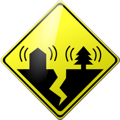 Earthquake Clipart Caution C 1922123 - Png Earthquake Warning Sign Png