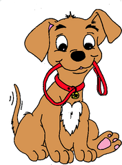 Pet Clipart First - Cartoon Dog With Leash Png