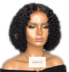 The Nicole Lace Wig - Closure Bob Wig Curly Png