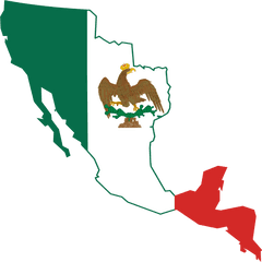 Flag Map Of The First Mexican Empire - North America Map Flag Png