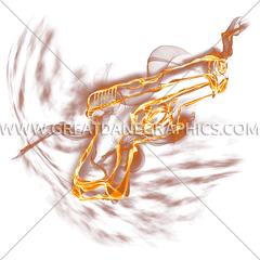 Hand Gun Fire Production Ready Artwork For T - Shirt Printing Illustration Png