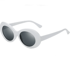 Clout Goggles In White - Trendy Black And White Glasses Png