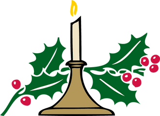 Christmas Candle Candlelight Holly - Christmas Clip Art Png