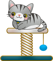Cartoon Cat In Pet House Clipart Free Download Transparent - Cat In House Clipart Png