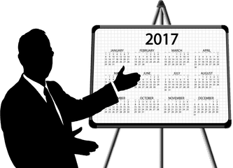 Silhouette Of A Businessman Showing Calendar - DÃ©lai De RÃ©tractation Rupture Conventionnelle Png