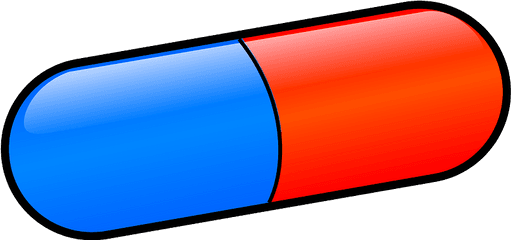 Blue And Red Pill Capsule Clipart - Pill Clipart Png