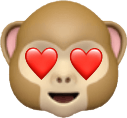 Emoji Monkey Heart Hearteyes - Monkey With Heart Eyes Emoji Png