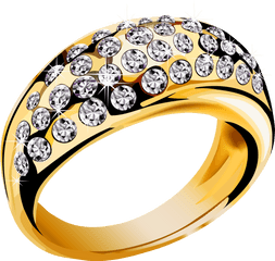 Gold Ring With Diamonds Png Image - Gold Ring Png