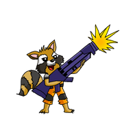 Raccoon Cartoon Rocket PNG Image High Quality