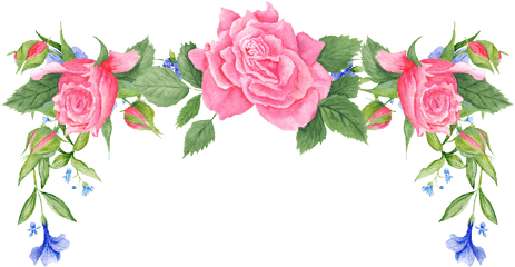 Flower Border Transparent Decorative - Shabby Chic Wood Background With Flowers Png