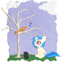 Download Hd Rizcifra Bare Tree Bird Dj Pon - 3 Female Cartoon Png