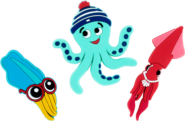 Set Of 3 Magnets - Magnet Octopus Happy Lopodes Octopus Png