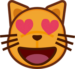 Peo - Face Cat Emoji Heart Png