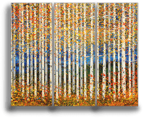 Fall Aspen Trees 3 - Panel Box Art Visual Arts Png