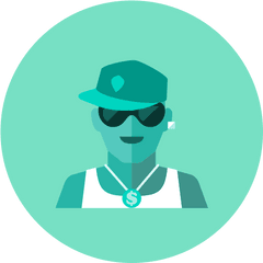 Rapper Free Icon Of Kameleon Green Round - Raperos Icono Png