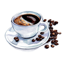 Coffee Cup Latte Watercolor Cafe Painting - Free PNG