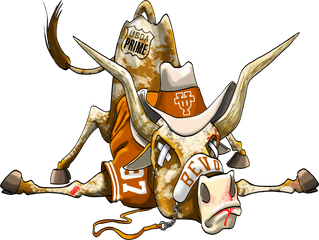 Defeated Texas Longhorn Mascot Cartoon - Texas Longhorns Mascot Png