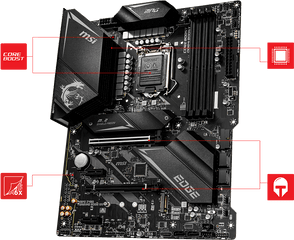 Msi Mpg Z490 Gaming Edge Wifi Atx Motherboard 10th - Msi Mpg Z490 Gaming Edge Wifi Atx Lga1200 Motherboard Png