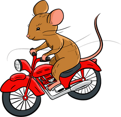 Cartoon Mouse Riding A Motorcycle Transparent - Mouse And The Motorcycle Clipart Png