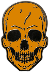 Orange Skull Enamel Pin - Green Skull Png