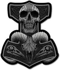 Thors Hammer Decal - Skull Png