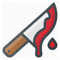 Bloody Knife Icon Of Colored Outline - Knife With Blood Cartoon Png