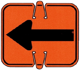 2 Directional Orange Cone Sign W Black Arrow - Horizontal Png